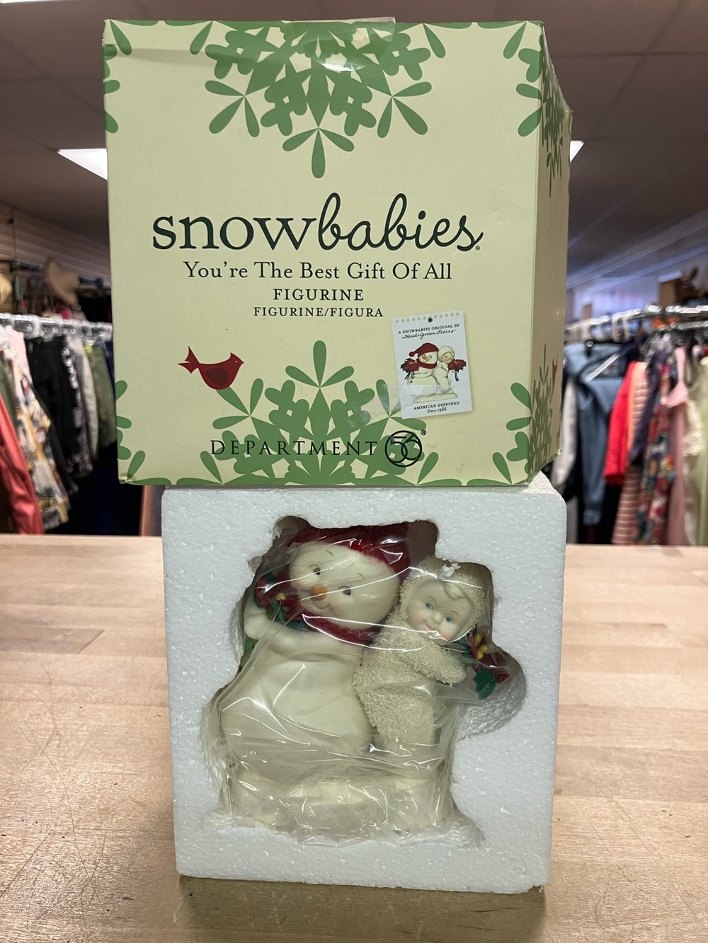Department 56 Snowbabies Figurine - Cream and Red